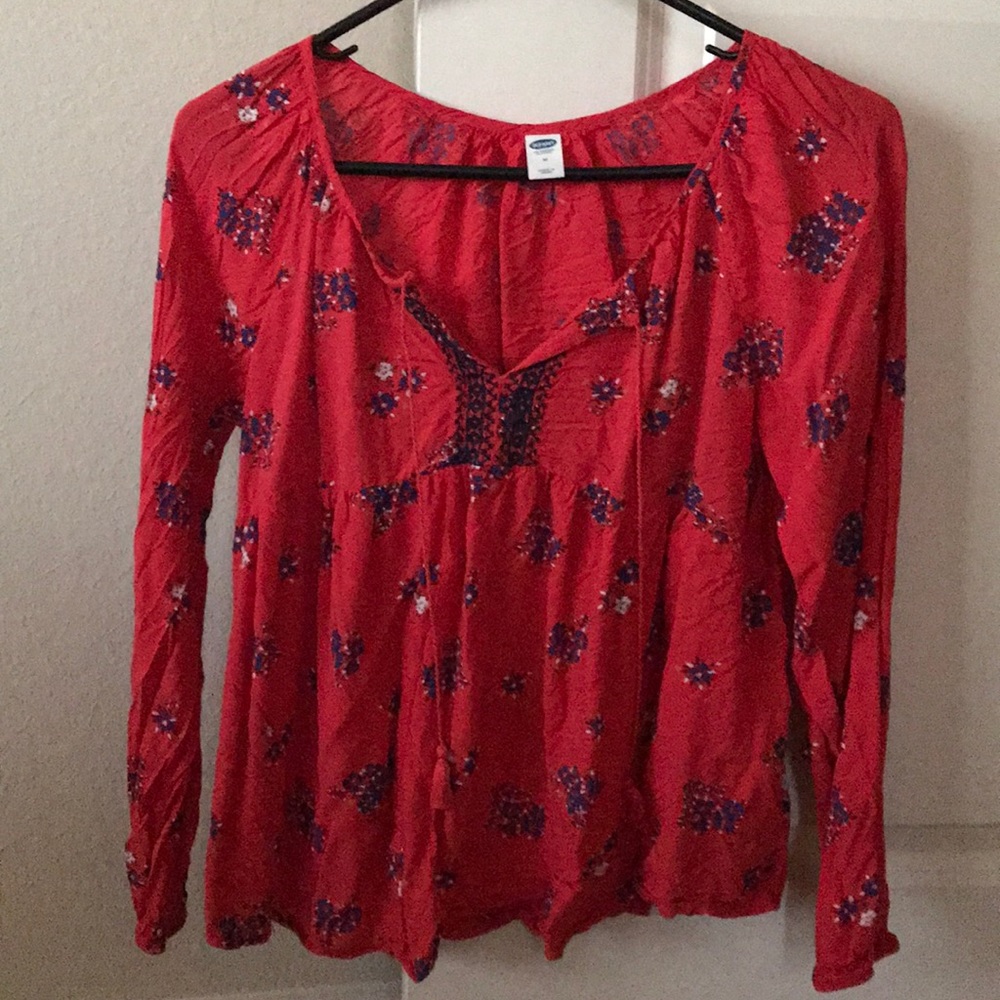 Red Floral Top